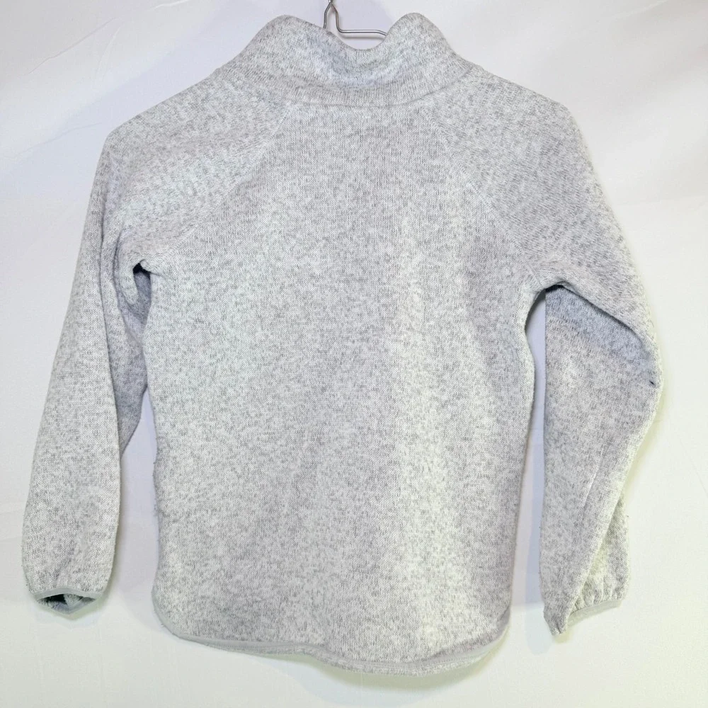 Old Navy Kids Gray Heathered Quarter Zip Fleece Pullover Sweater Size‎ S 6-7